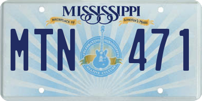 MS license plate MTN471