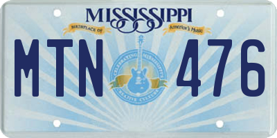 MS license plate MTN476