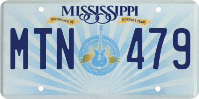 MS license plate MTN479