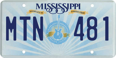 MS license plate MTN481