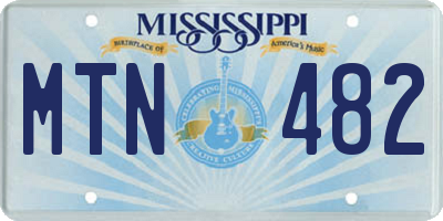 MS license plate MTN482