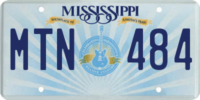 MS license plate MTN484