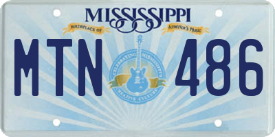 MS license plate MTN486