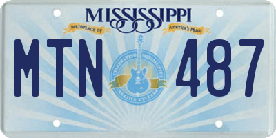 MS license plate MTN487