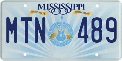 MS license plate MTN489