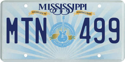 MS license plate MTN499
