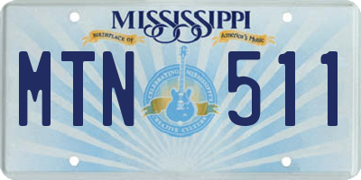 MS license plate MTN511