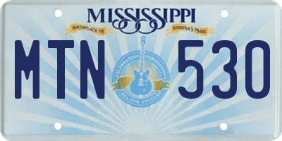 MS license plate MTN530