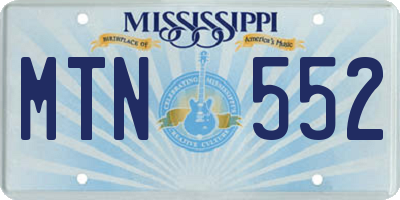 MS license plate MTN552