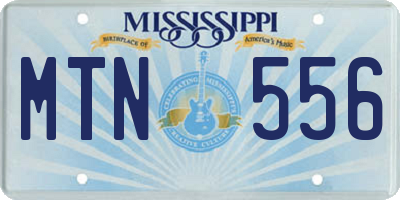 MS license plate MTN556