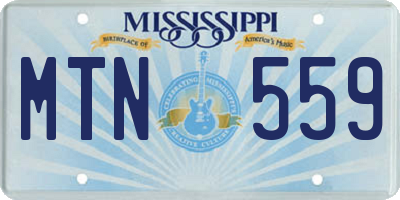 MS license plate MTN559
