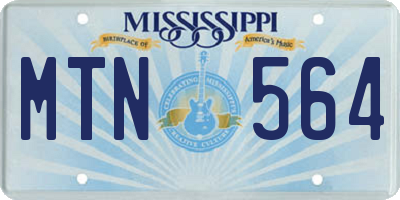 MS license plate MTN564
