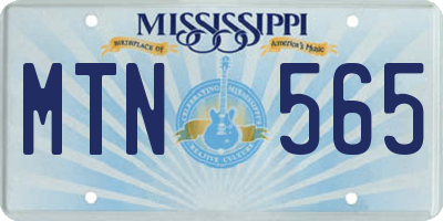 MS license plate MTN565