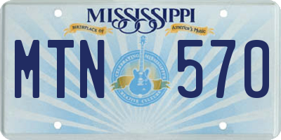 MS license plate MTN570