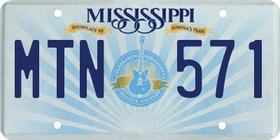 MS license plate MTN571