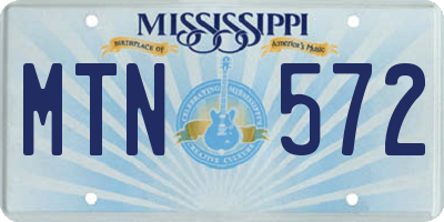 MS license plate MTN572
