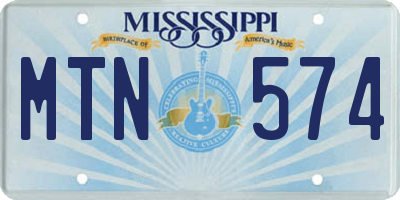 MS license plate MTN574