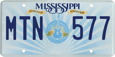 MS license plate MTN577