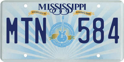 MS license plate MTN584