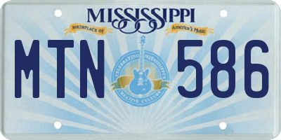 MS license plate MTN586