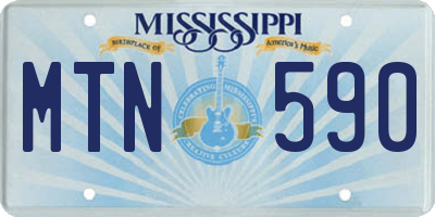 MS license plate MTN590