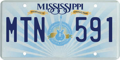 MS license plate MTN591