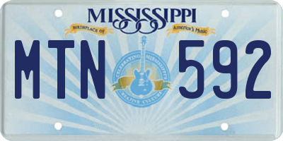 MS license plate MTN592