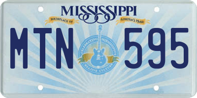 MS license plate MTN595