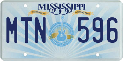 MS license plate MTN596