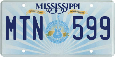 MS license plate MTN599