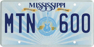 MS license plate MTN600