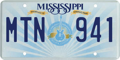 MS license plate MTN941