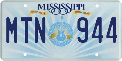 MS license plate MTN944