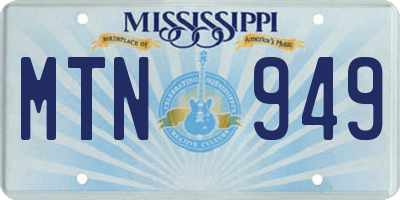 MS license plate MTN949