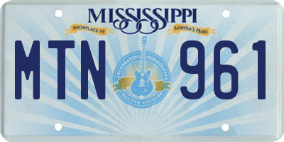 MS license plate MTN961