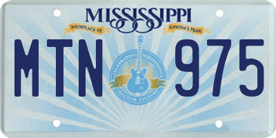 MS license plate MTN975
