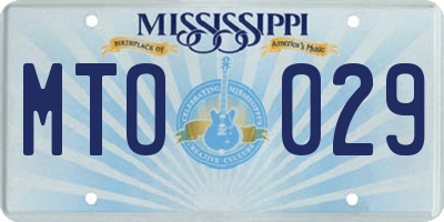 MS license plate MTO029