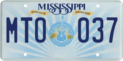 MS license plate MTO037
