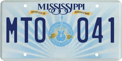 MS license plate MTO041