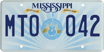 MS license plate MTO042
