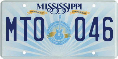 MS license plate MTO046