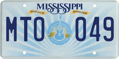 MS license plate MTO049