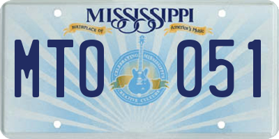 MS license plate MTO051