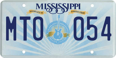 MS license plate MTO054