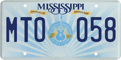 MS license plate MTO058