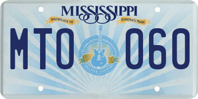 MS license plate MTO060