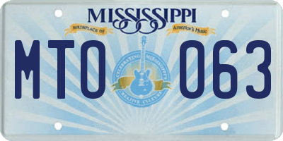 MS license plate MTO063