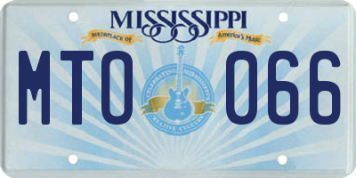 MS license plate MTO066