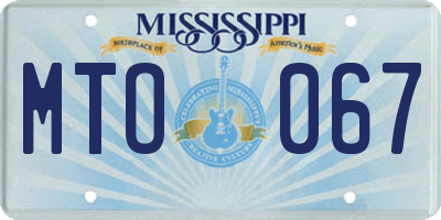 MS license plate MTO067