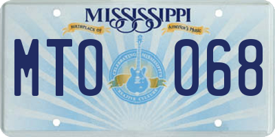 MS license plate MTO068